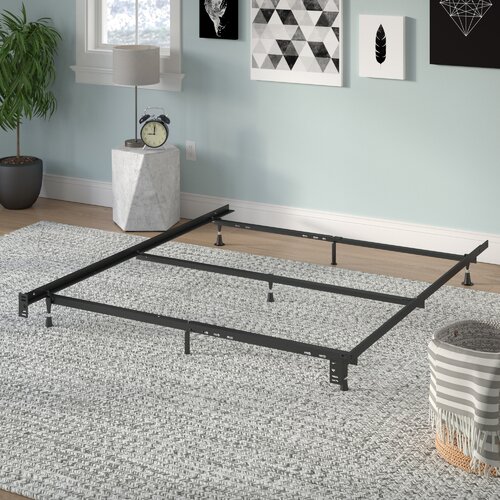 Alwyn Home Caulkins Heavy Duty Adjustable Metal Bed Frame With Double ...